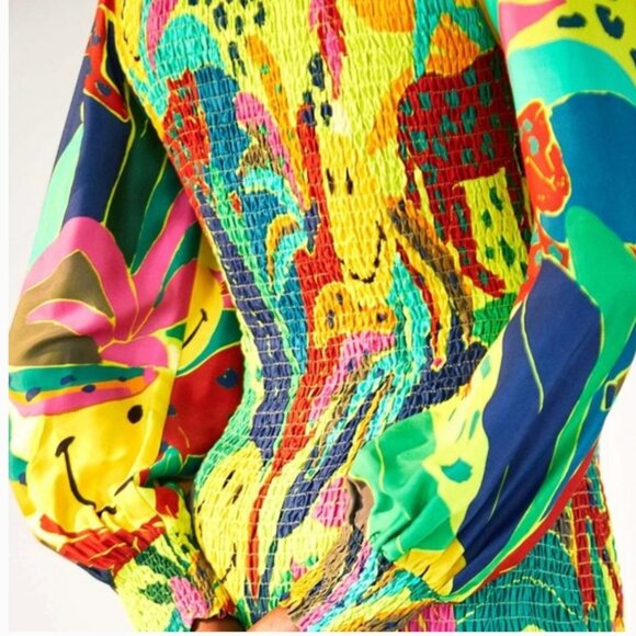 FARM RIO -  Leopards Jungle Smiley Mini Dress - Size XL - Picture 5 of 9